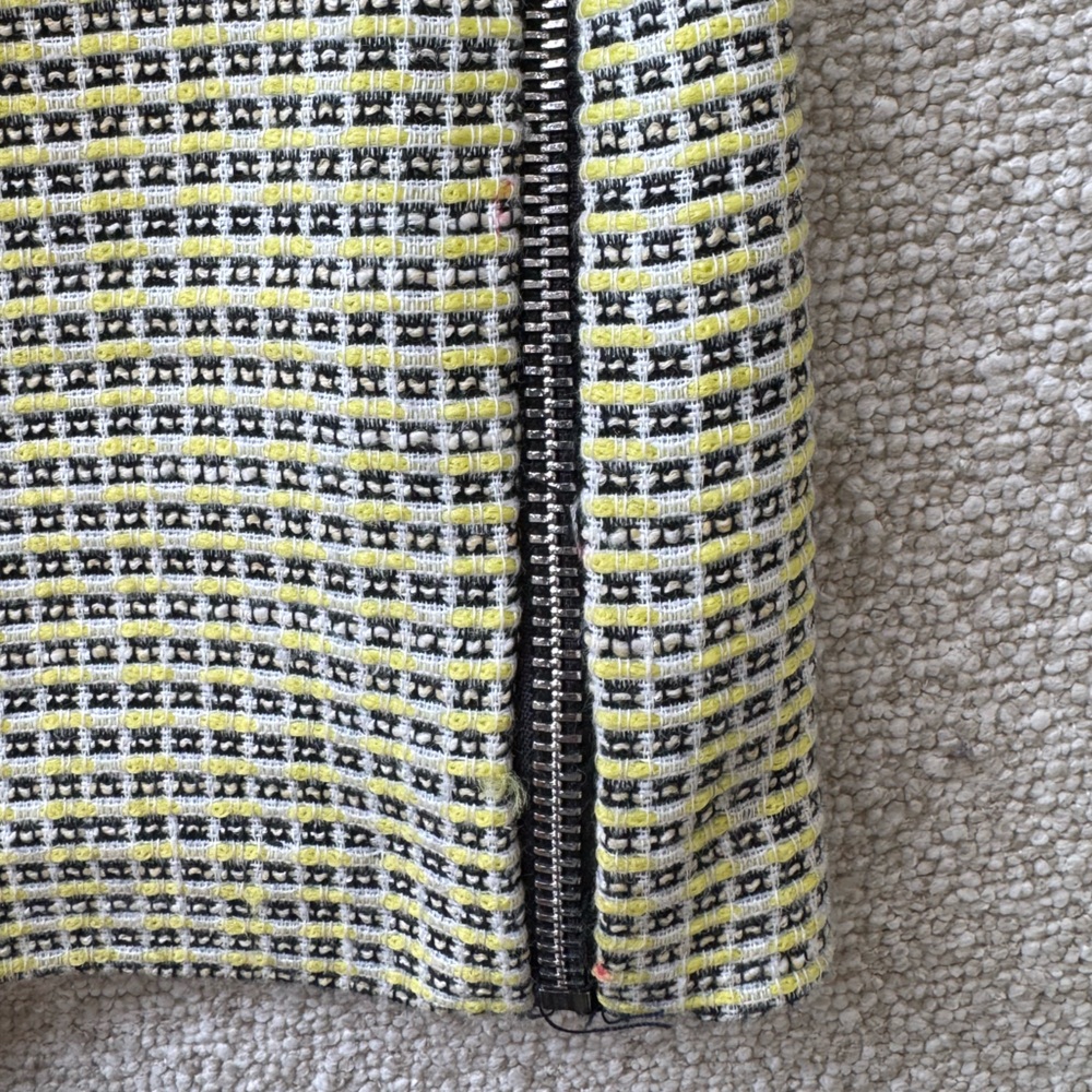 Bimba Y Lola Yellow Tweed Mini Skirt Size 40 (US 8) - Picture 6 of 9